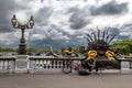 Street Musician With Saxophone On Bridge Pont Alexandre III in Paris, France Royalty Free Stock Photo