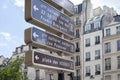 Paris, France - August 27, 2022: Street signs and landmarks in Paris Royalty Free Stock Photo