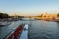 Tourists boats and Pont Alexandre III - Paris France Royalty Free Stock Photo