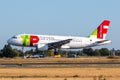 TAP Portugal Airbus A319 airplane at Paris Orly Royalty Free Stock Photo