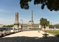 Paris, France - August 30, 2019: Ãâ°cole Militaire building military school and Eiffel Tower on the background