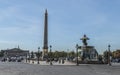 Place de la Concorde in Paris with an obelisk and fountain Royalty Free Stock Photo