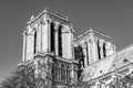 Towers of the Notre Dame Cathedral in Paris Royalty Free Stock Photo