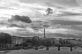 Bridges of Paris over Seine River. and Eiffel tower Royalty Free Stock Photo