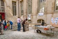 PARIS, FRANCE. Circa april 2016. Exhibition of artisans stone sculptor