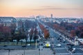 Place de la Concorde and the Champs-Elysees aerial view in Paris Royalty Free Stock Photo