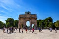 PARIS, FRANCE - CIRCA JUNE 2014: Arc de triomphe du Carrousel on sunny day