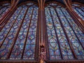 Details of the interior of the Sainte-Chapelle or Holy Chapel,a gothic building full of