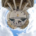 Panoramic view of tourists outside of the Phanteon