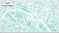 Paris France City Map in Retro Style. Outline Map.