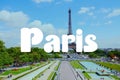 Paris France city name word postcard