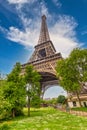 Paris France, at Eiffel Tower and garden in spring season Royalty Free Stock Photo