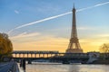 Paris France city skyline sunrise at Eiffel Tower Royalty Free Stock Photo