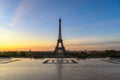 Paris France sunrise at Eiffel Tower Royalty Free Stock Photo