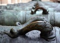Close-up of old bronze cannon