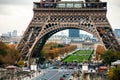 Paris, France. Close view of famous Eiffel Tower and Champ de Mars Royalty Free Stock Photo