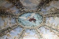 PARIS, FRANCE - Dec 06, 2018: Top view of ceiling with an angel painted fresco, in France, Versailles