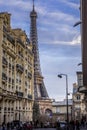 Nice view of Eiffel tower with Haussmann building in Paris Royalty Free Stock Photo
