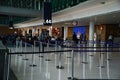 Passengers waiting to board the flight at airport Royalty Free Stock Photo