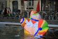 PARIS, FRANCE -17 DECEMBER 2011: The Stravinsky Fountain near the Centre Georges Pompidou Royalty Free Stock Photo