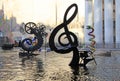 The Stravinsky Fountain near the Centre Georges Pompidou in Paris Royalty Free Stock Photo