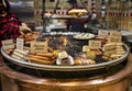 Tasty treats in traditional stalls at the Tuileries Garden Christmas Market in Paris