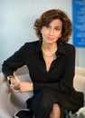 PARIS,FRANCE-DECEMBER 21,2021: UNESCO Director-General Audrey Azoulay during an interview with Russian television