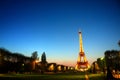 Paris (France) - Eiffel Tower after Sunset Royalty Free Stock Photo