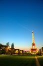 Paris (France) - Eiffel Tower after Sunset Royalty Free Stock Photo