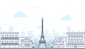 Paris, France with Eiffel tower. Vector