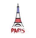 Paris France, Eiffel Tower, vector icon