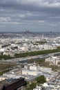 Paris, France, Europe, aerial view, Montmartre, hill, Sacre Coeur, Sacred Heart, skyline, city Royalty Free Stock Photo