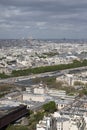 Paris, France, Europe, aerial view, Montmartre, hill, Sacre Coeur, Sacred Heart, skyline, city Royalty Free Stock Photo