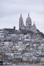 Paris, France, Europe, aerial view, Montmartre, hill, Sacre Coeur, Sacred Heart, skyline, city Royalty Free Stock Photo