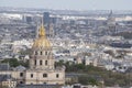 Paris, France, Europe, skyline, aerial view, Pantheon, Saint Louis cathedral, Les Invalides, dome, gold Royalty Free Stock Photo