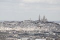 Paris, France, Europe, aerial view, Montmartre, hill, Sacre Coeur, Sacred Heart, skyline, city Royalty Free Stock Photo