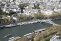 Paris, France, Europe, aerial view, river, Seine, Triumphal Arch of the Star, Arc de Triomphe, skyline Royalty Free Stock Photo