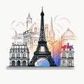 Paris France And Europe With Eiffel Tower And Buildings Royalty Free Stock Photo