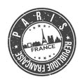 Paris France Europe Stamp. Logo Icon Symbol Design Skyline City Vector. Royalty Free Stock Photo