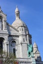 the face of Basilica of the Sacred Heart,with the Knight paris, France