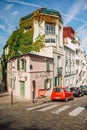 Paris, France the famous pink house of Montmartre