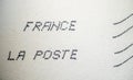 France La Poste text printed by dot matrix printer