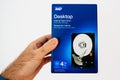 blue box with new HDD Hard Disk Drive internal from Western Digi Royalty Free Stock Photo