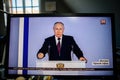 Russian President Vladimir Putin speaks during his annual meeting with the