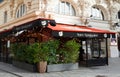 Bistro Rennaissance is traditional French restaurant located at Boulevard Bonne Nouvelle near Porte Saint Denis in Paris, France Royalty Free Stock Photo