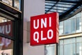 Commercial sign and logo of a Uniqlo store