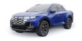 Paris, France February 27, 2022. Hyundai Santa Cruz 2022. Ultra-modern compact city pickup truck. 3d illustration