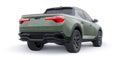 Paris, France February 27, 2022. Hyundai Santa Cruz 2022. Ultra-modern compact city pickup truck. 3d illustration