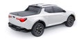 Paris, France February 27, 2022. Hyundai Santa Cruz 2022. Ultra-modern compact city pickup truck. 3d illustration