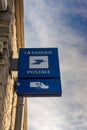 Paris, France - February 10, 2018 : La Banque Postale signboard. La Banque postale is a French bank, created on 1 January 2006 as